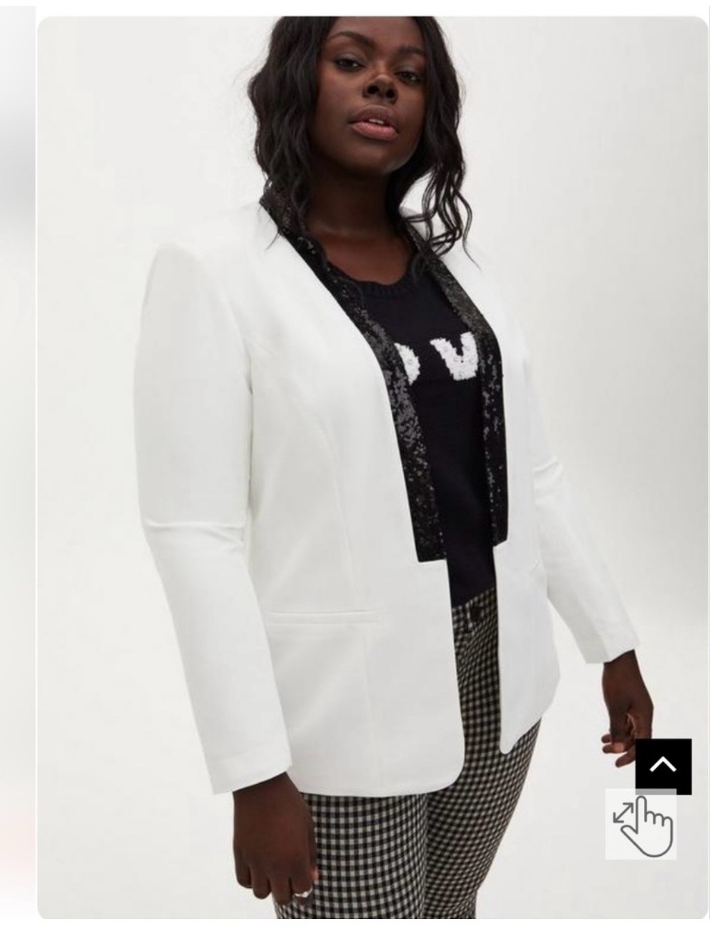 torrid NWT White Blazer with Black Sequin Trim